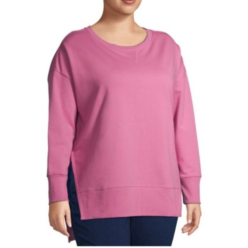 NEW!!! TERRA & SKY French Terry Sweatshirt Pink - 2X - Picture 2 of 8